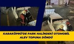 Karaköprü’de Park Halindeki Otomobil Alev Topuna Döndü