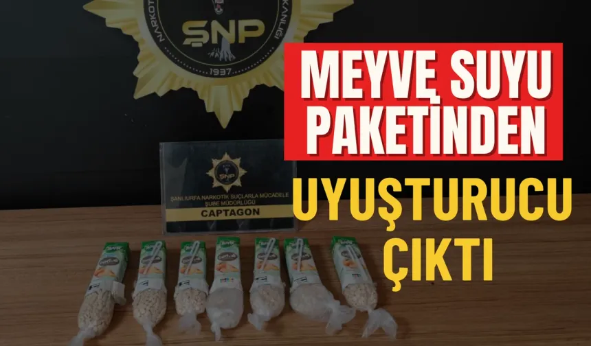 Şanlıurfa'da Meyve Suyu Paketlerine Gizlenmiş Uyuşturucu Ele Geçirildi