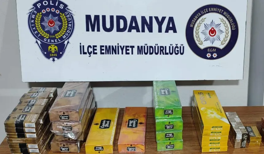 Mudanya'da 219 paket kaçak sigara ele geçirildi
